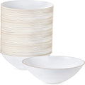 120 Pack 16 OUNCE White Floral Plastic Party Bowls With Gold Rim
