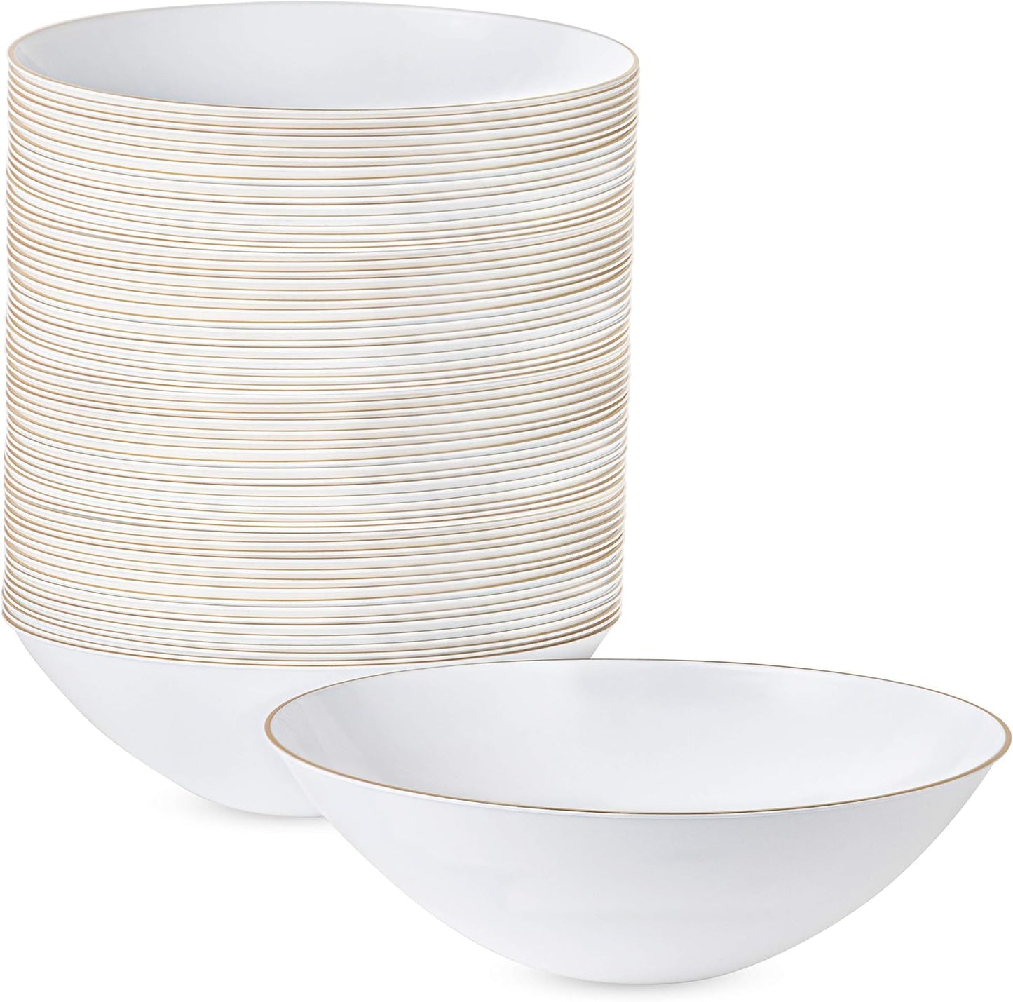 Elegant Disposable Plastic Floral Design Plates with Gold Rim