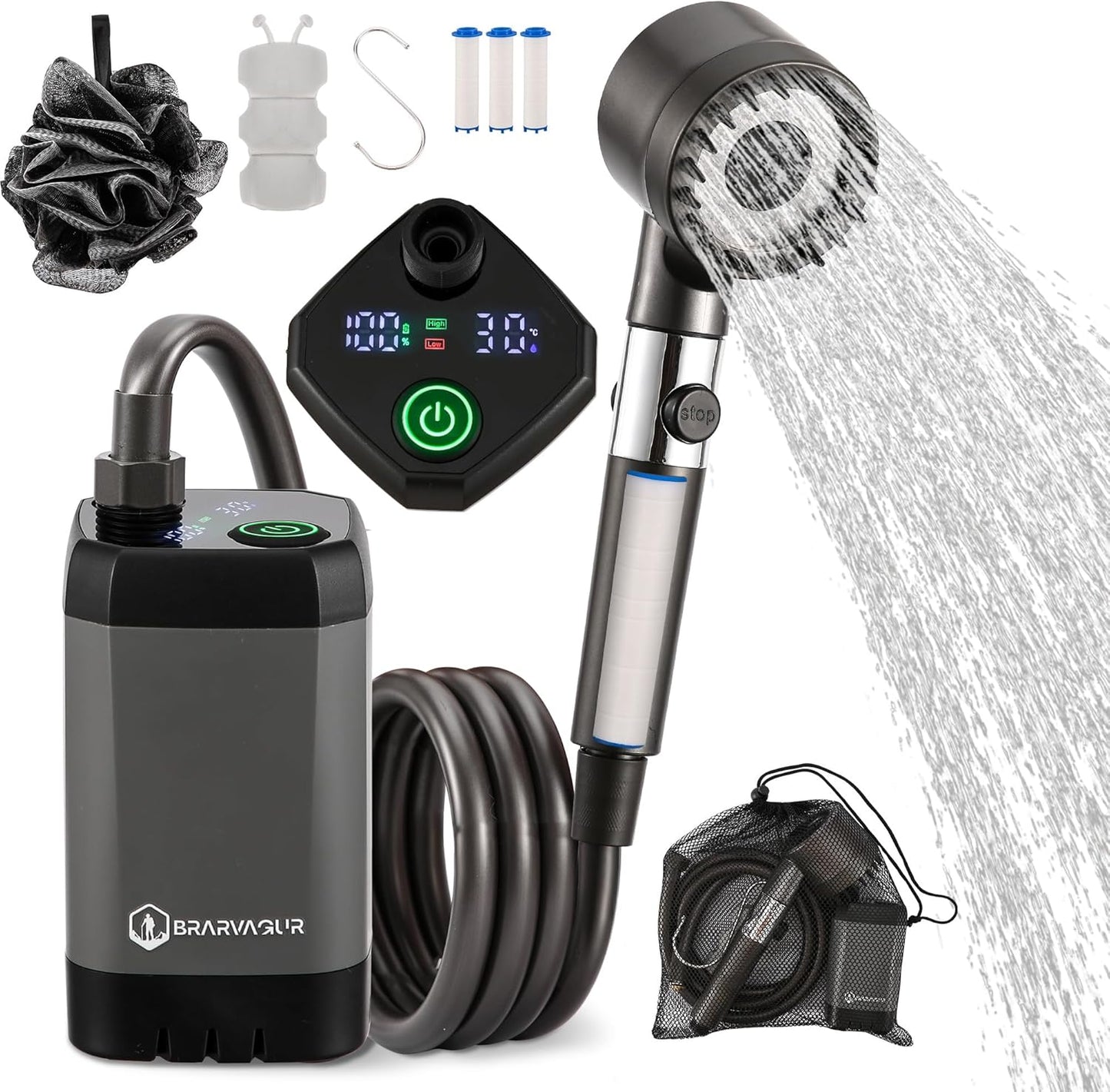 Brarvagur Portable Electric Shower - Ultimate Outdoor Comfort