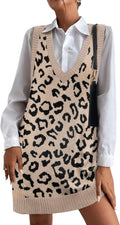 Women Sweater Vest Oversized V Neck Tunic with Pockets - Cozy Layer