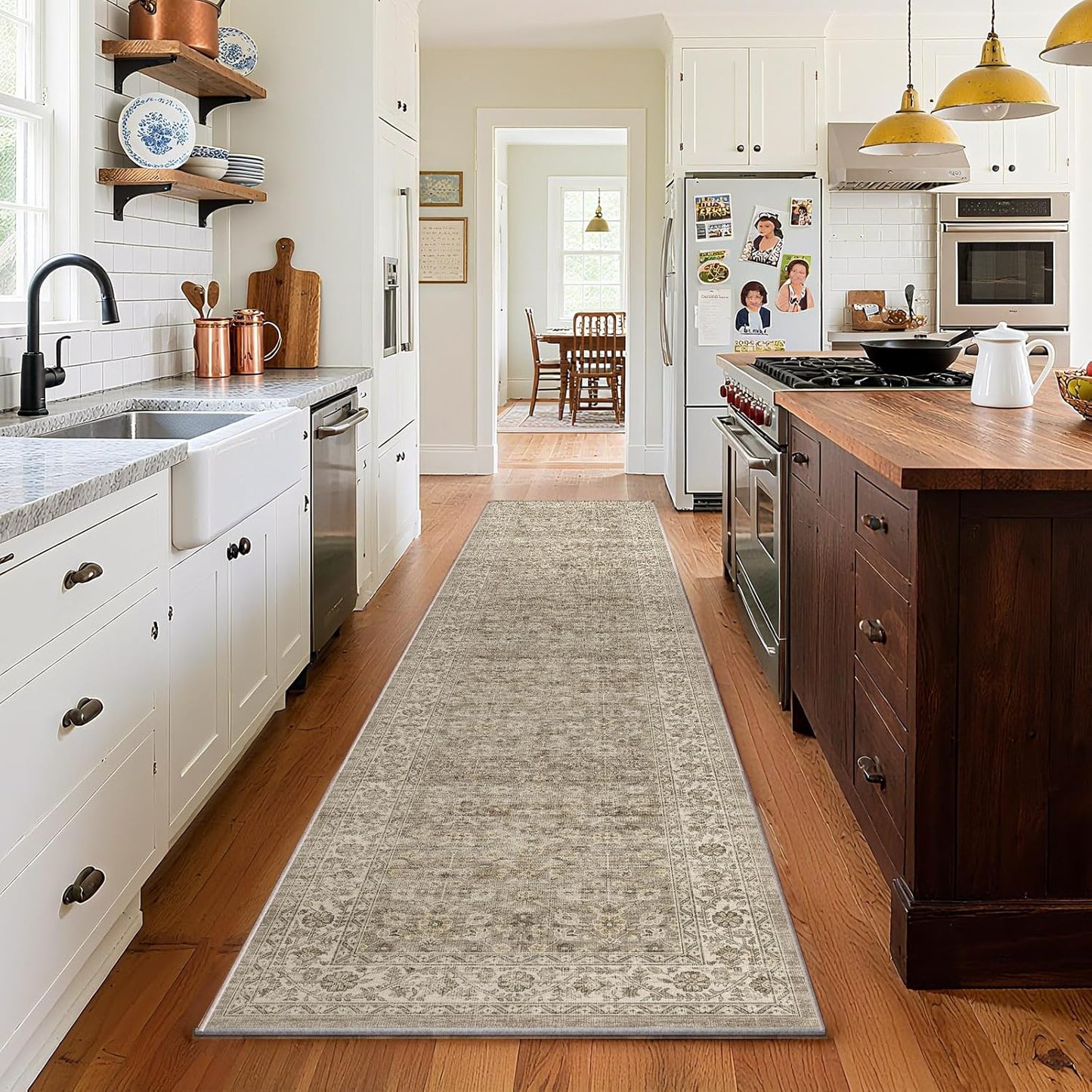 Machine Washable Kitchen Runner Rugs for Hallways and Entryways