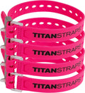 Titan Utility Straps 18in Fluoro Pink 4-Pack - Reliable Tension Straps
