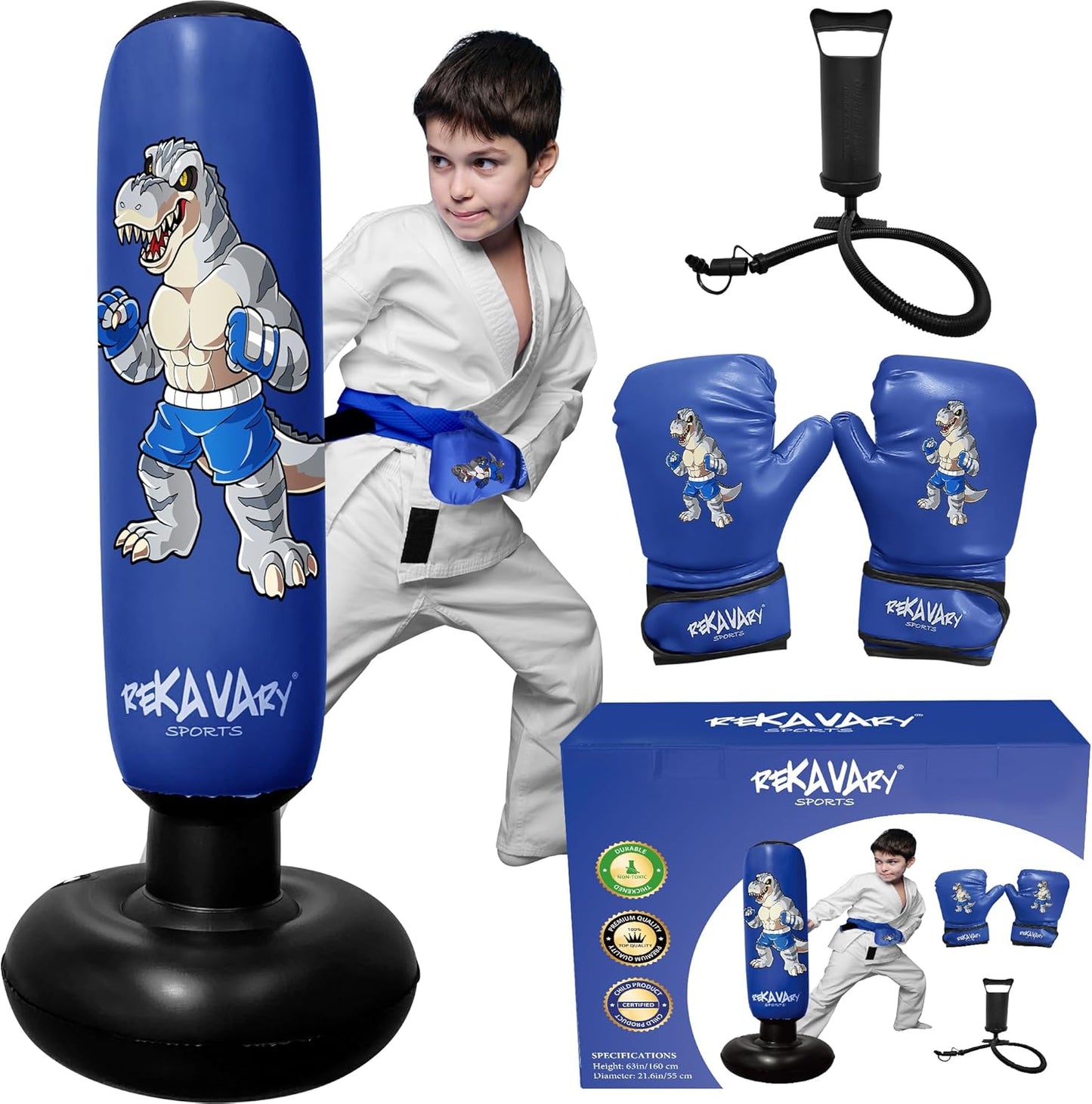 Inflatable Punching Bag for Kids - 5ft 3in Ninja Training Fun