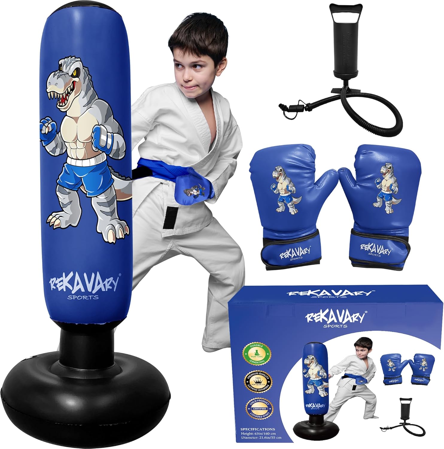 Inflatable Punching Bag for Kids - 5ft 3in Ninja Training Fun