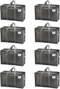 VENO 8 Pack Moving Bags Heavy Duty - Large Zippered Totes for Moving