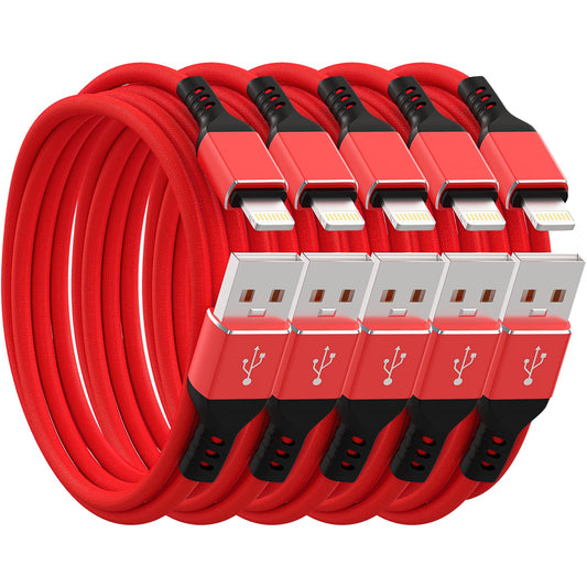 Ironten iPhone Charger Cable 20 Pack 6 FT Red Long Lightning