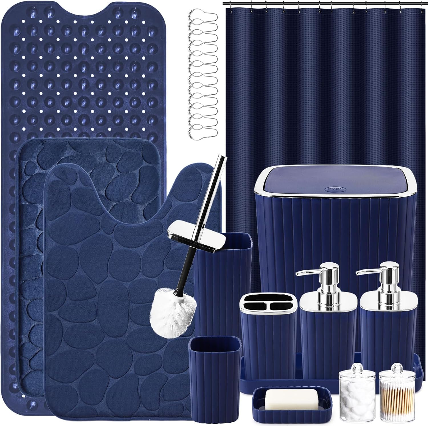 26PC Bathroom Accessories Set - Gorgeous Blue Bathroom Set