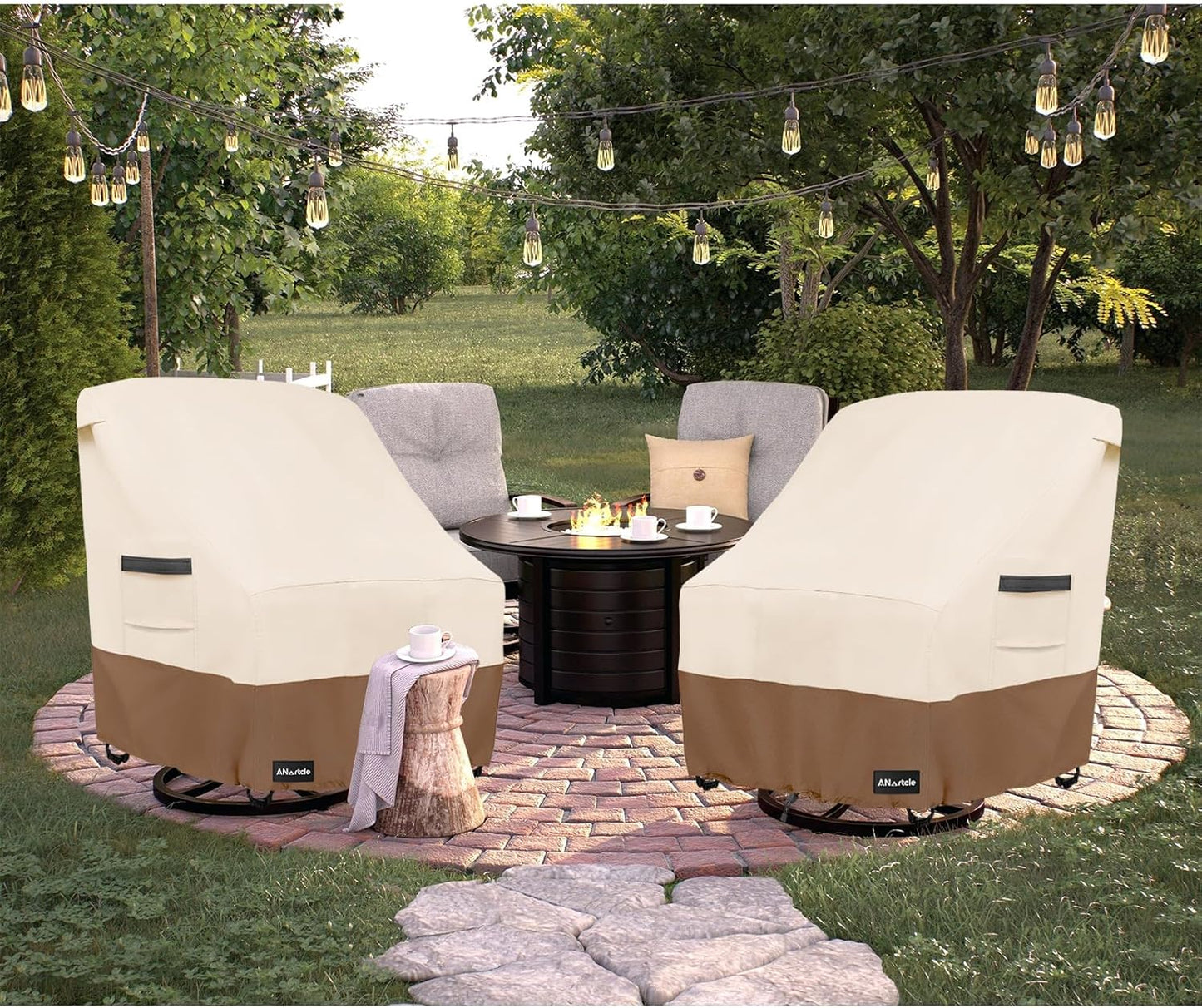 Outdoor Swivel Lounge Chair Cover 2 Pack for Weather Protection