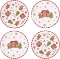 Bico Traditional Gingerbread Man Dinner Plates Set of 4 - 11 in
