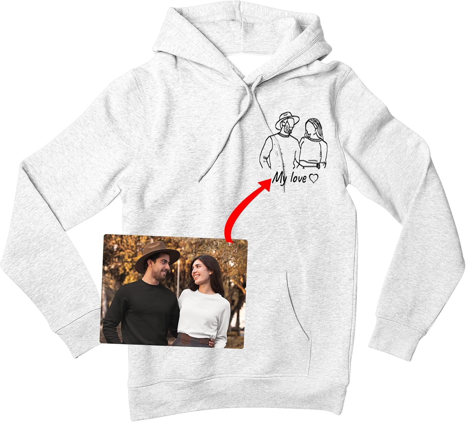 Personalized Photo Hoodie - Unique Valentine's Gift