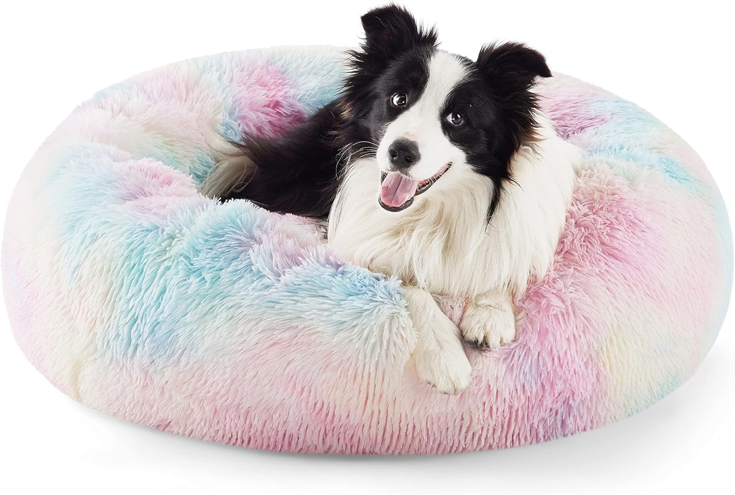 Calming Dog Bed for Large Dogs - Plush Faux Fur Comfort