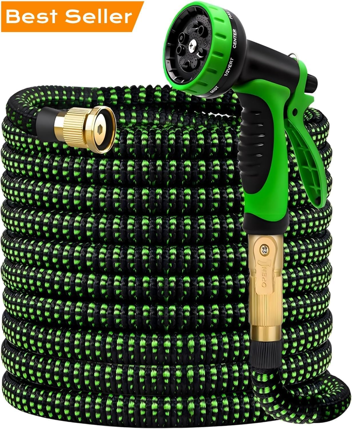 100ft Expandable Garden Hose with 10-Function Nozzle for All Needs
