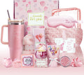 15PCS Relaxing Spa Basket with Flannel Blanket and Tumbler