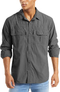 Men's UPF 50+ Sun Protection Button Down Shirt - Lightweight Nylon