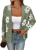 Women's Floral Print Button Down Cardigan V Neck - Soft Knit Outerwear