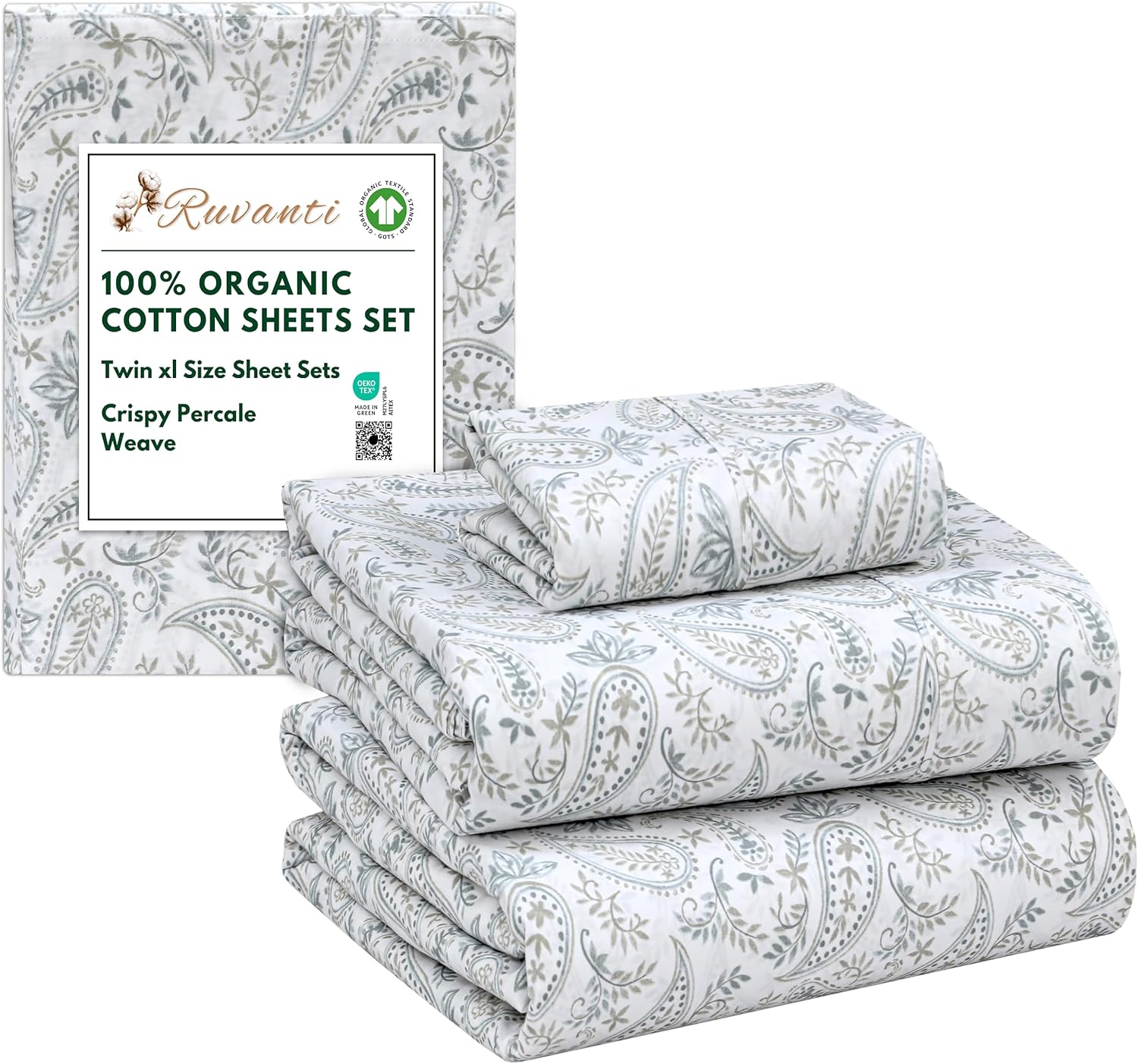 100% Organic Cotton Sheets Twin XL Set for Comfortable Sleep