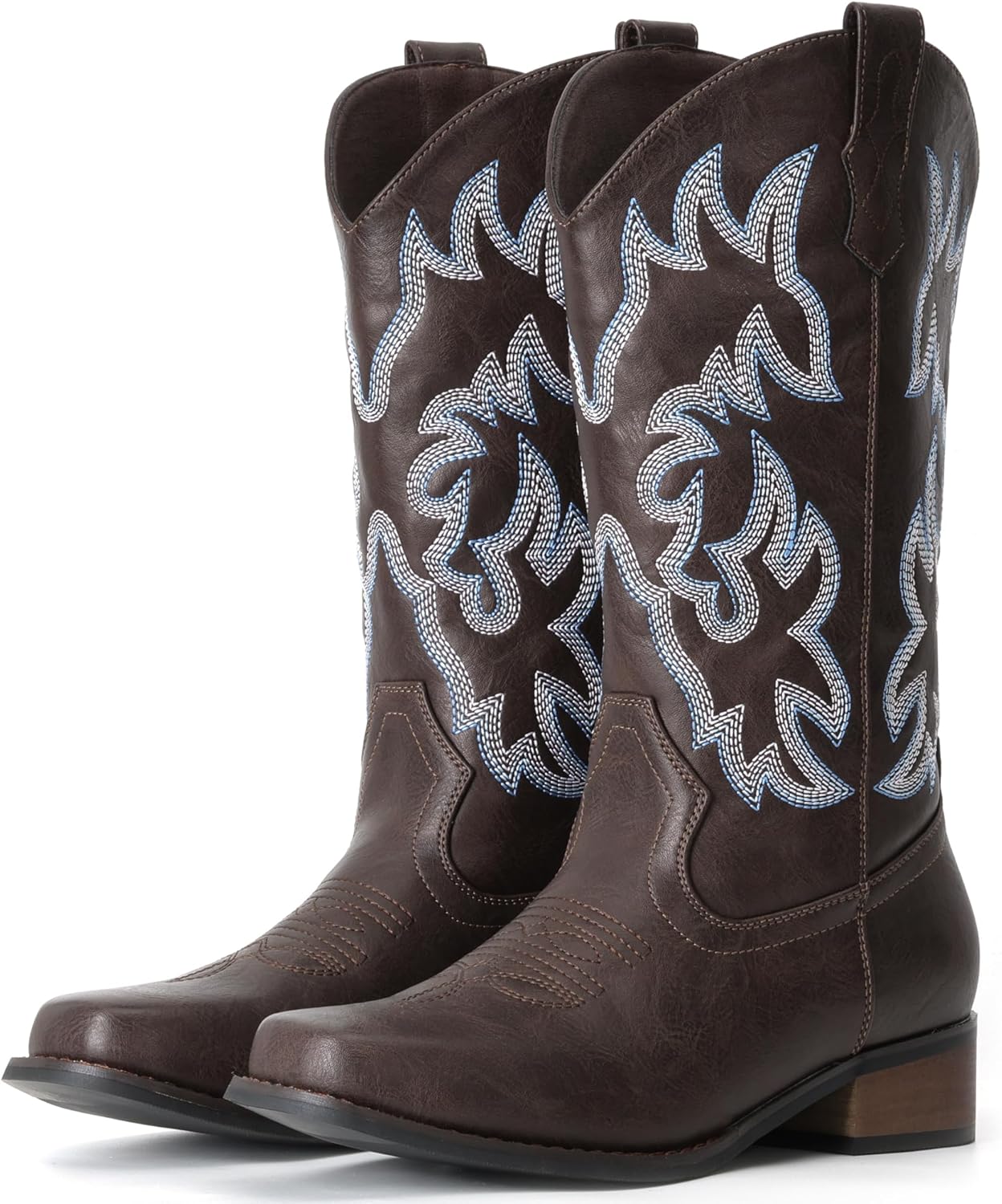 IUV Cowboy Boots for Women with Square Toe Design and Comfort