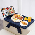 SINWANT Couch Armrest Table Bamboo Tray - Clip-On 360 Phone Holder