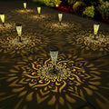 Solar Garden Lights 6 Pack - Warm Patterned Pathway Lighting