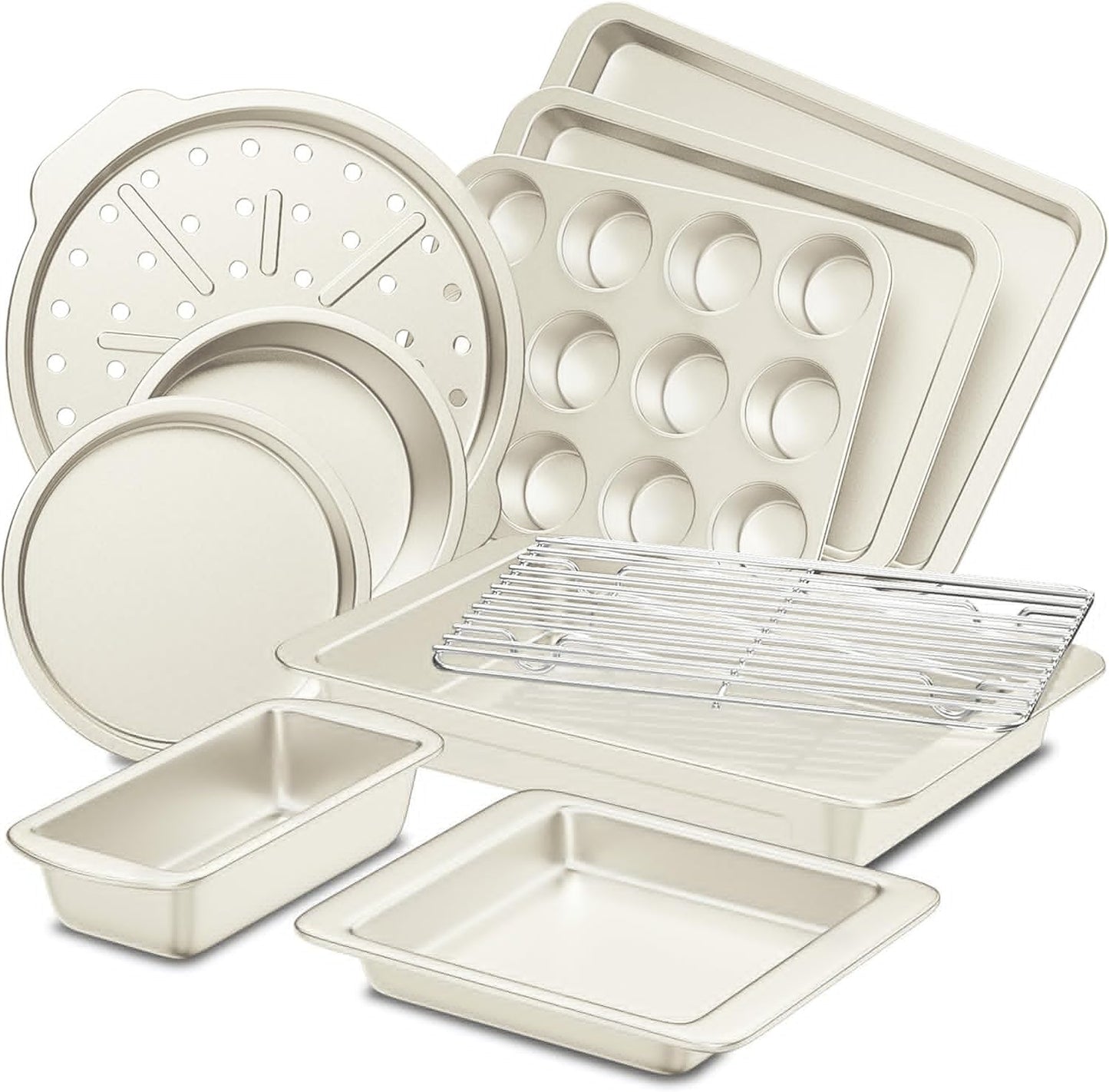 HONGBAKE Bakeware Sets - 10-Piece Nonstick Oven Pan Set