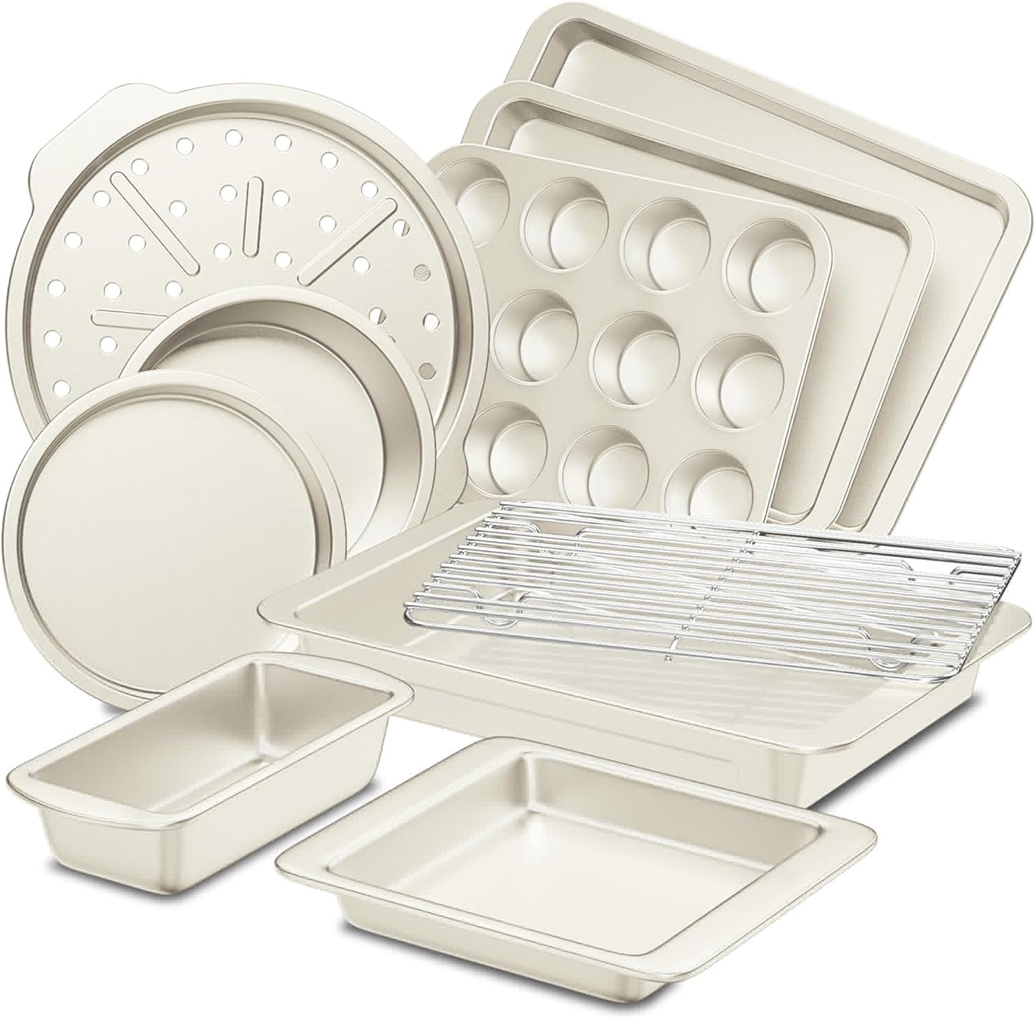 HONGBAKE Bakeware Sets - 10-Piece Nonstick Oven Pan Set