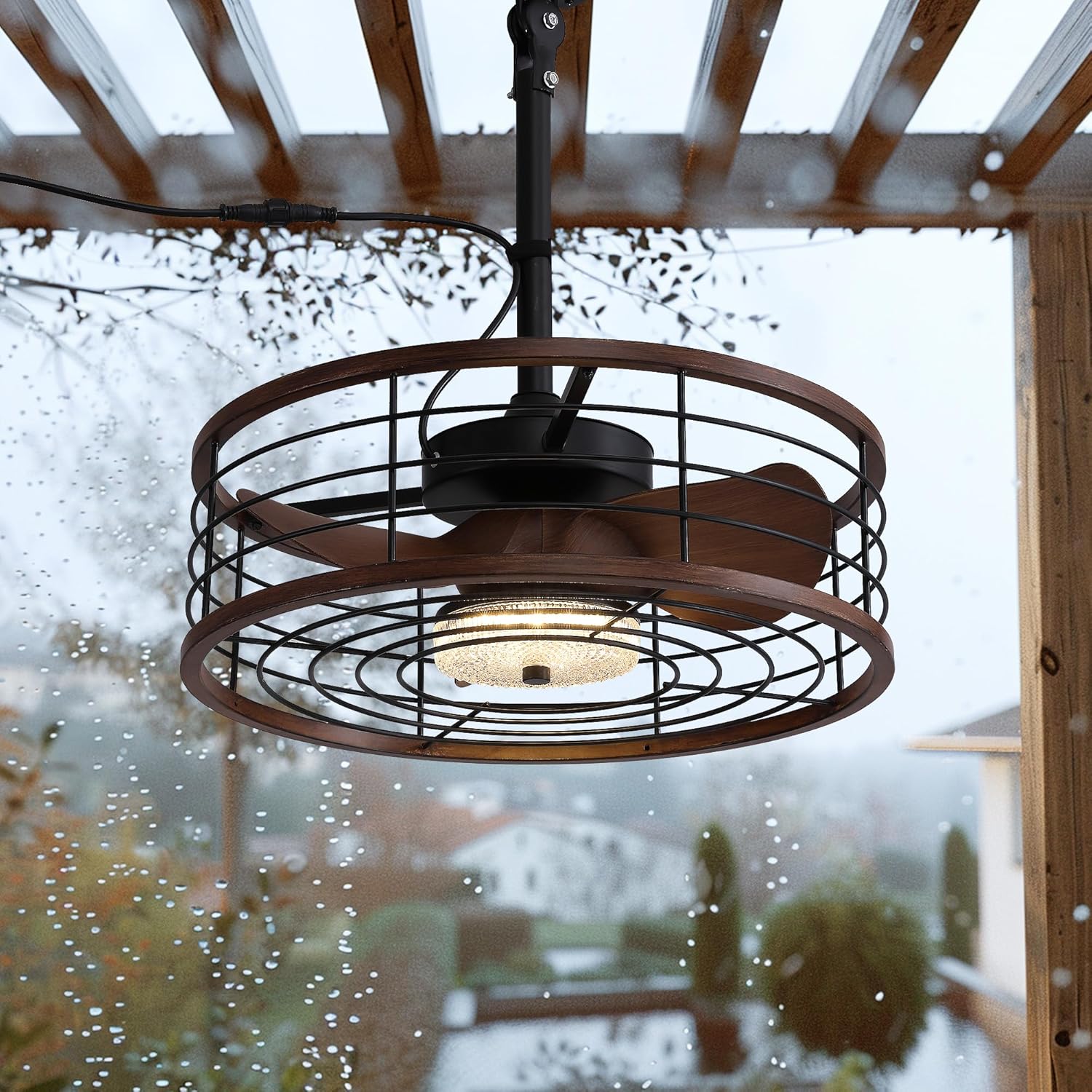 20 Waterproof Outdoor Ceiling Fan with Light for Patio Use