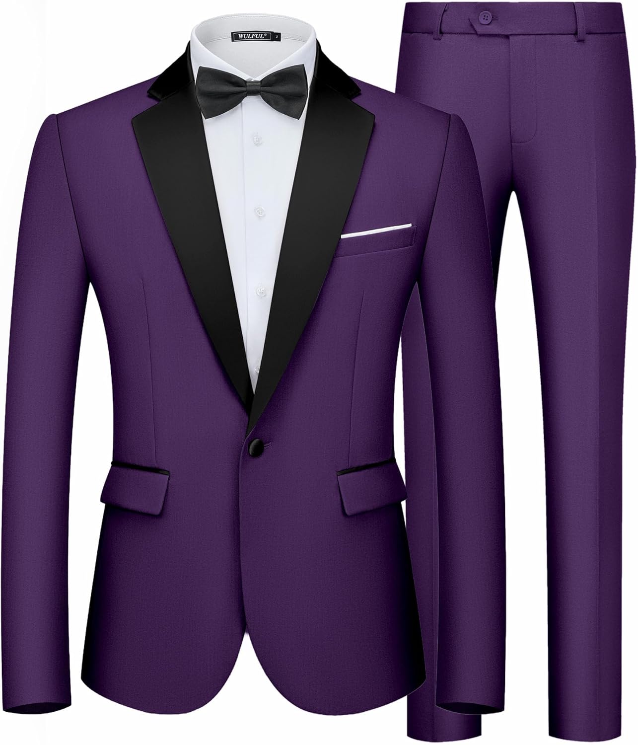 WULFUL Men's Slim Fit Suit Set for Weddings, Proms, and Business