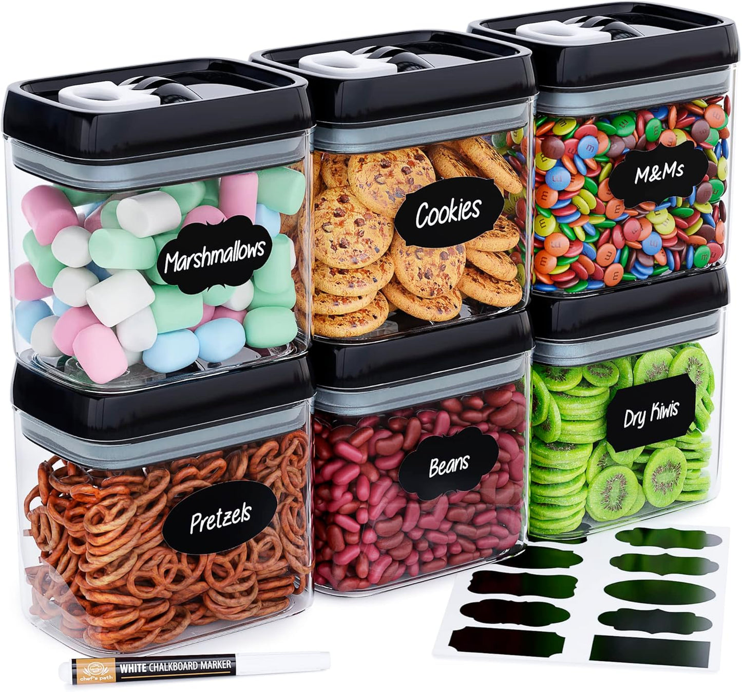 Chef's Path Airtight Storage Boxes Set for Kitchen and Pantry