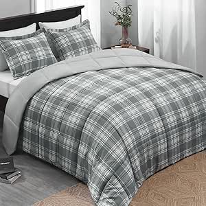 Basic Beyond King Size Grey Buffalo Plaid Comforter Set Review