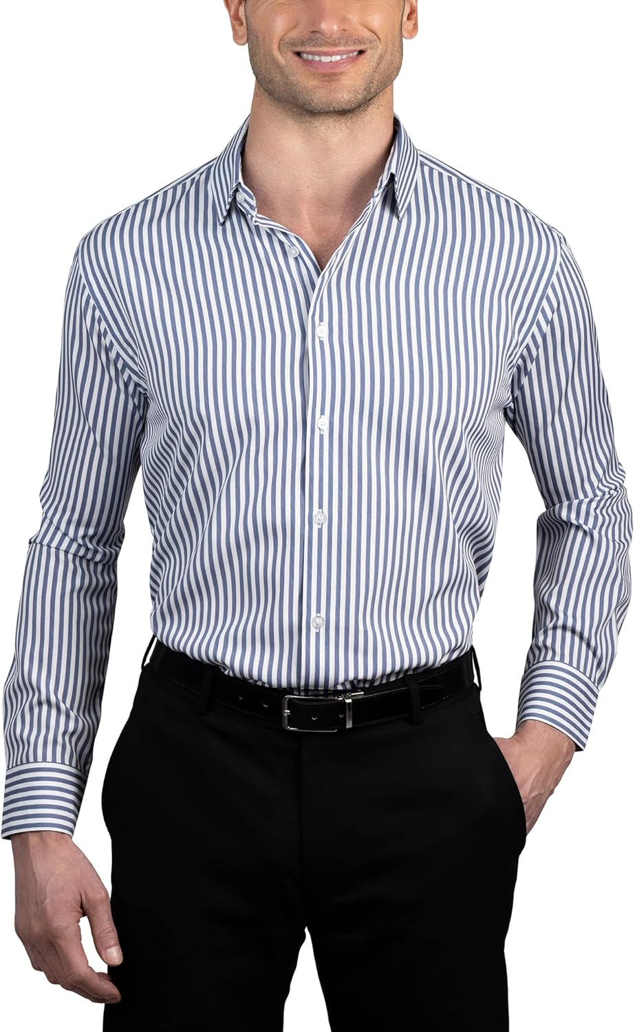 NAUTICA Men's Slim Fit Dress Shirt with 4-Way Stretch Fabric