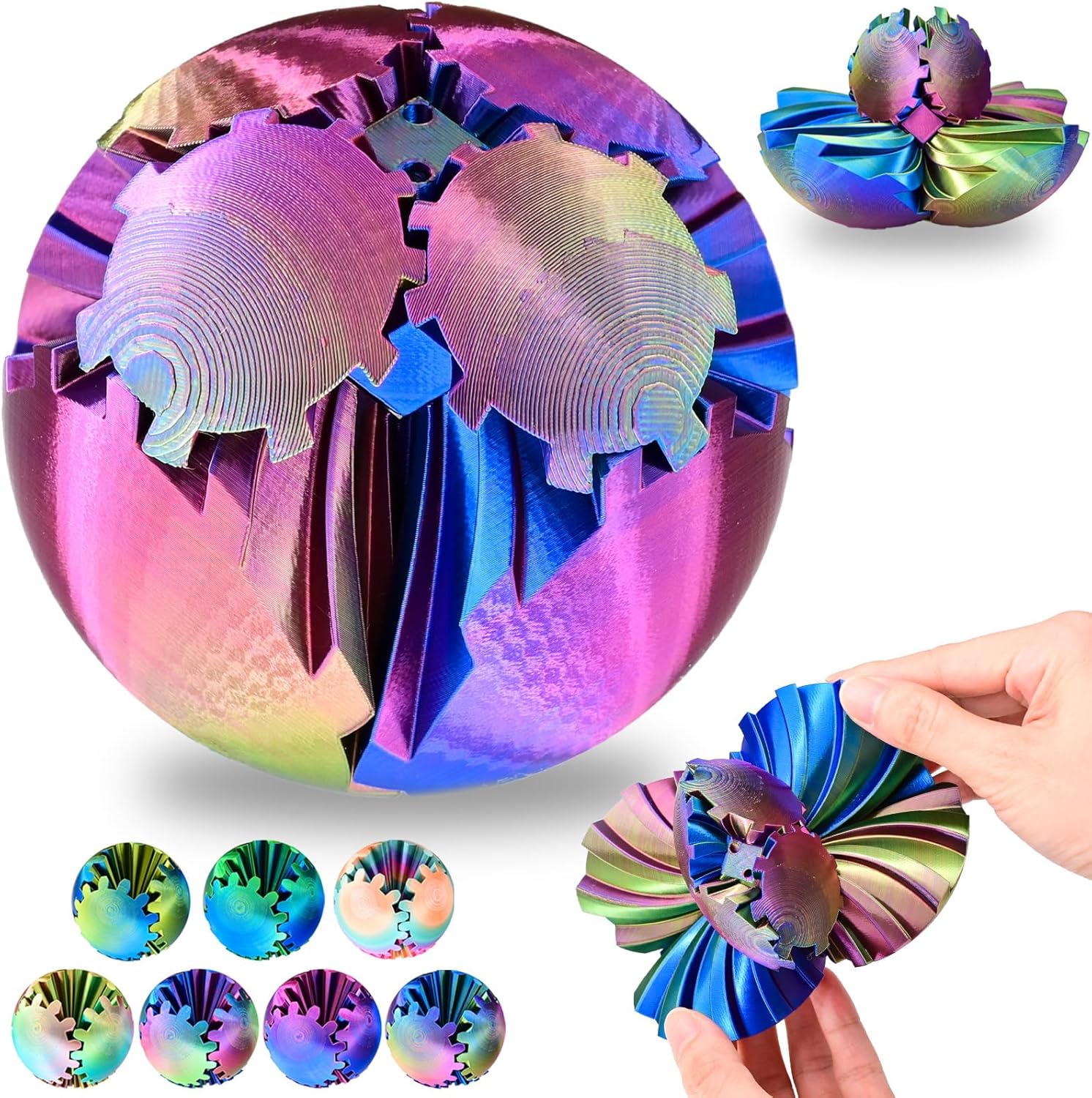 Rainbow Gear Sphere Fidget Toy by LOCYFENS