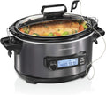 Portable 6 Quart Set & Forget Digital Programmable Slow Cooker - Probe