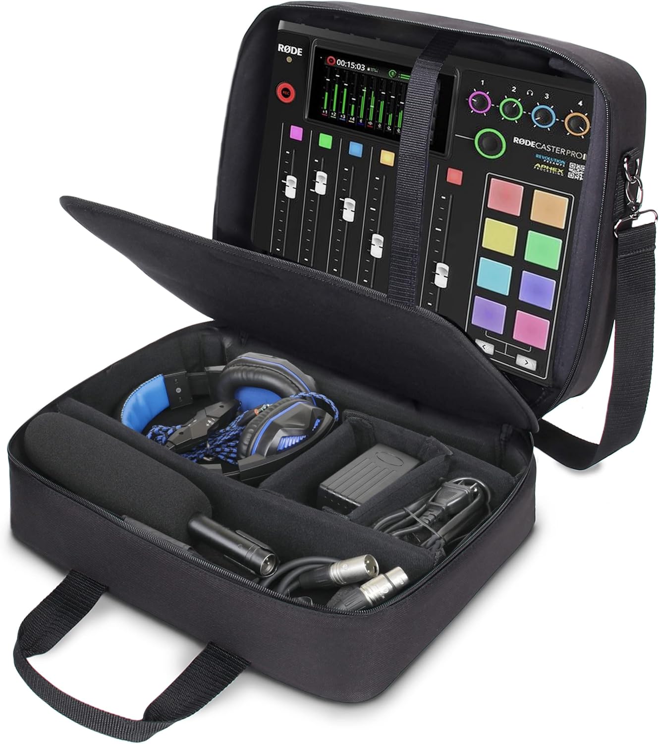 USA Gear Audio Mixer Case for RODECaster Pro & More Gear