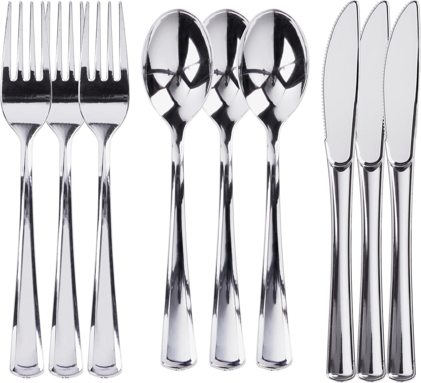 Prestee 600 Plastic Silverware Set for Elegant Events and Parties