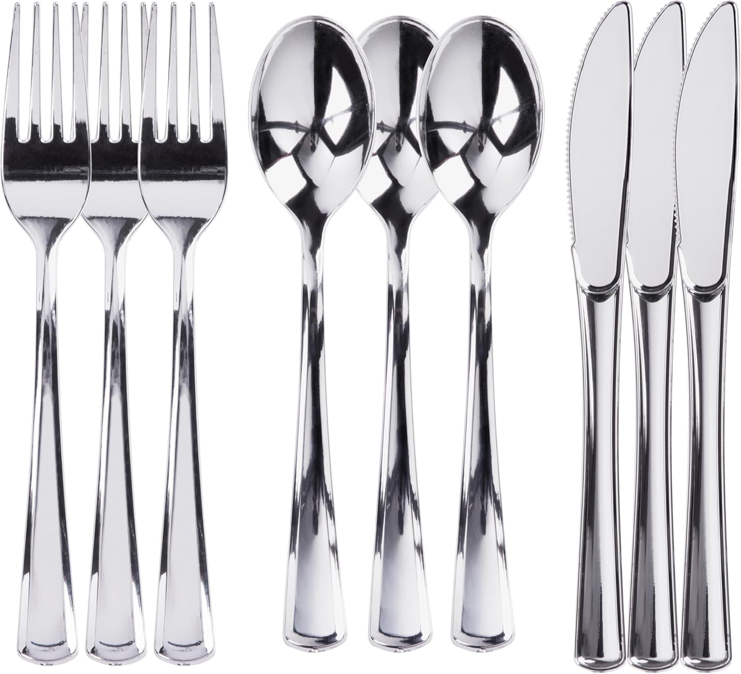 Prestee 600 Plastic Silverware Set for Elegant Events and Parties