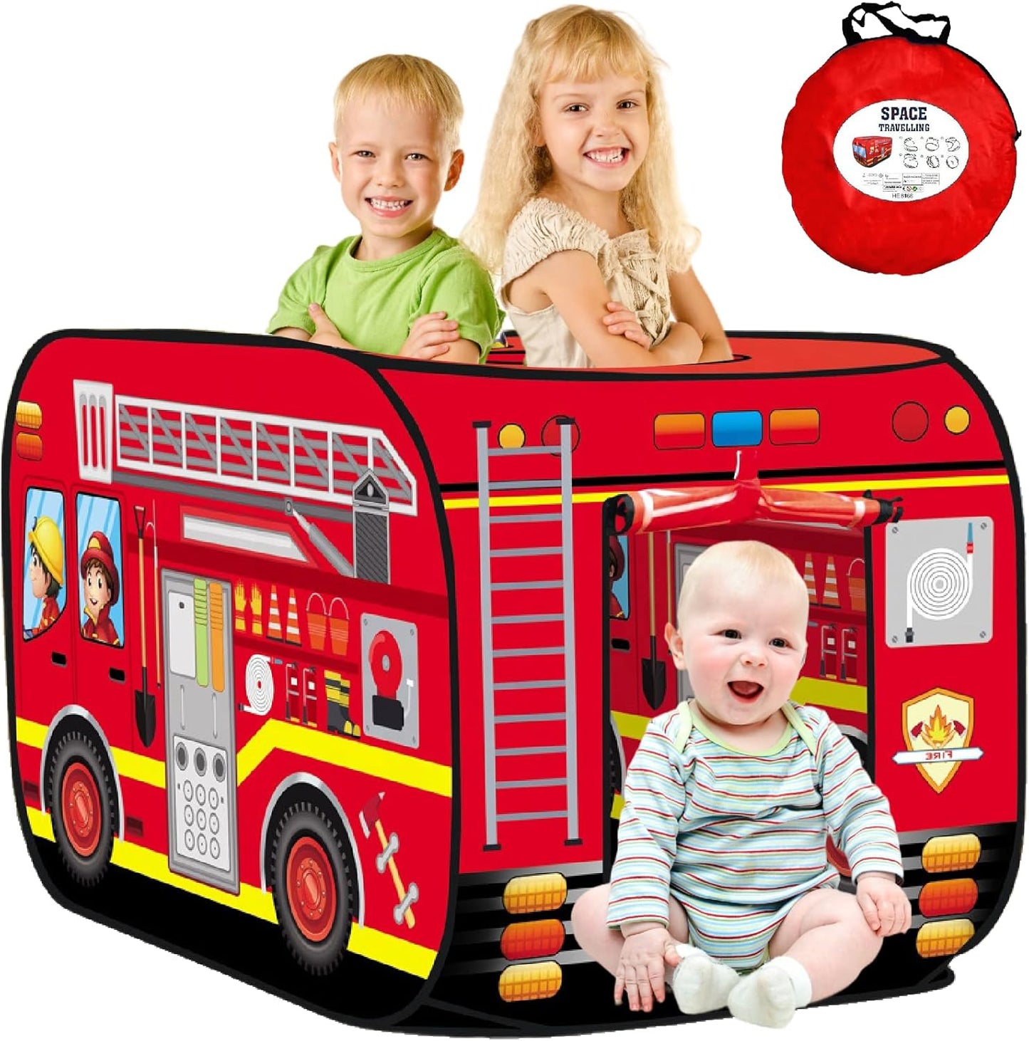 Fire Truck Kids Pop Up Tent - Role Play Fun for Multiple Kids!