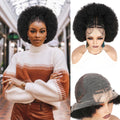 Braided Wigs for Black Women 13x6 Lace Frontal Kinky Curly Wig