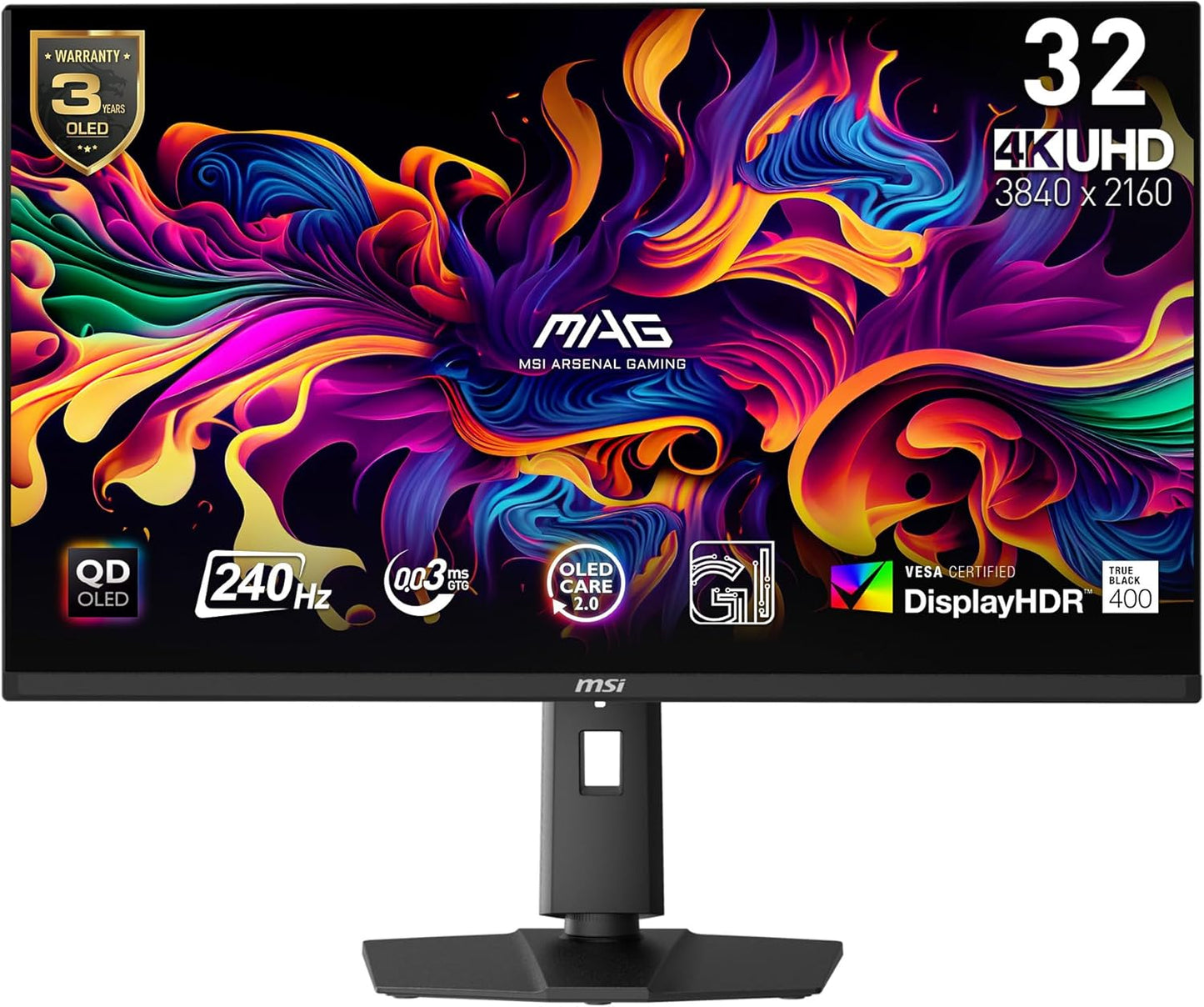 MSI 32 4K UHD Quantum Dot OLED Gaming Monitor - True Black HDR, 240Hz