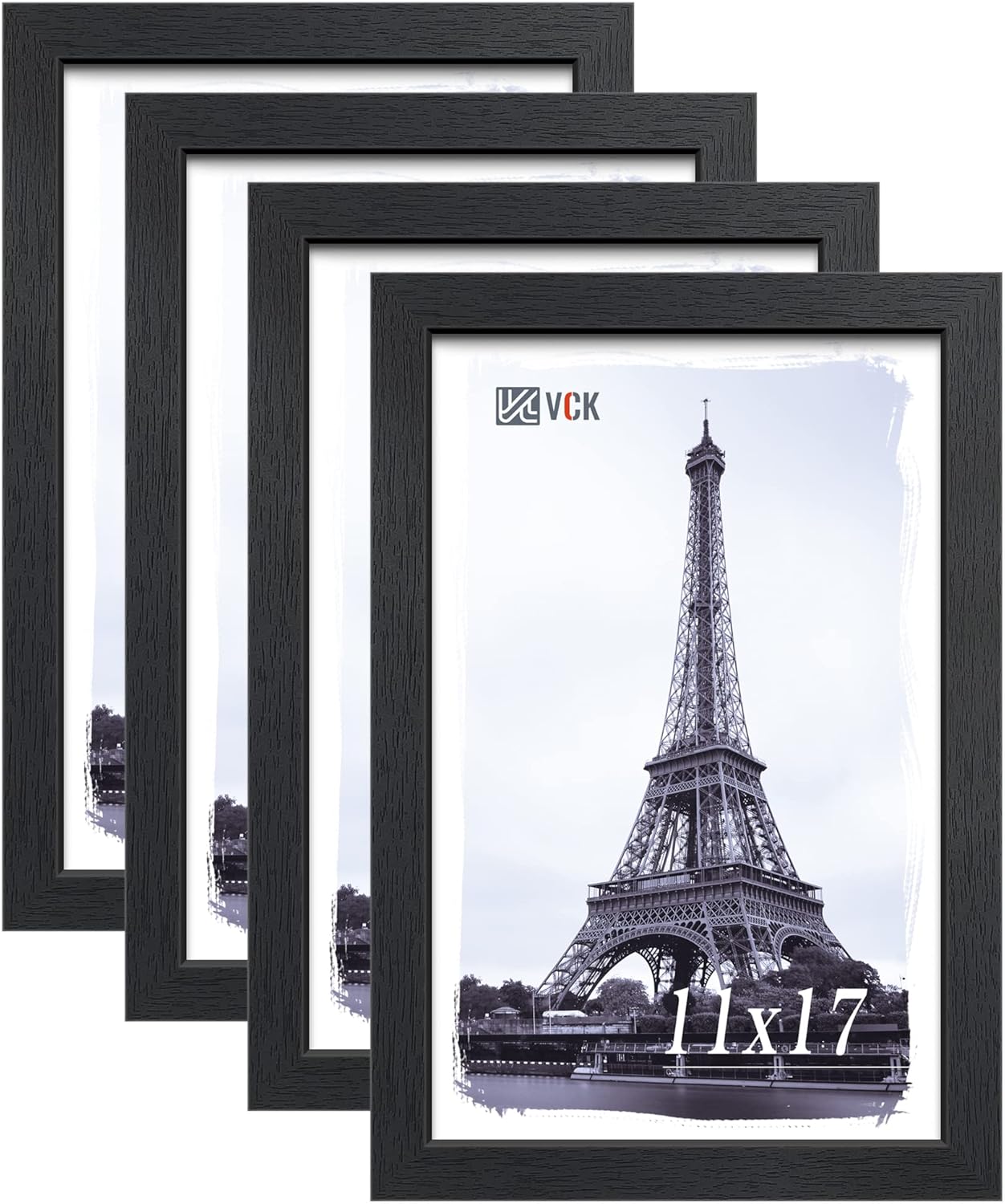 VCK 11x17 Poster Frame Set of 4 - Elegant Black Wood