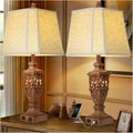 28.5ft Vintage Brown Table Lamps Set of 2 - Dual USB Charging