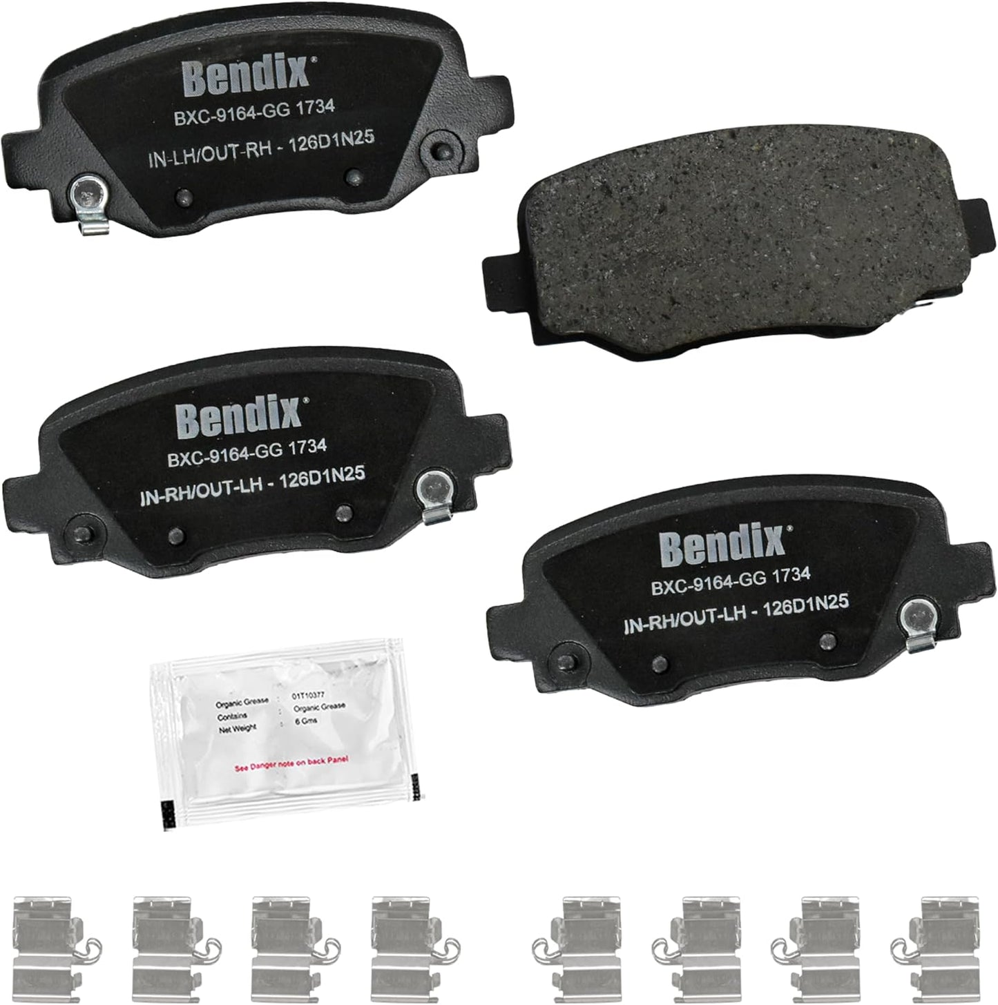 Bendix Priority1 CFC1734 Ceramic Rear Brake Pads for Chrysler 200