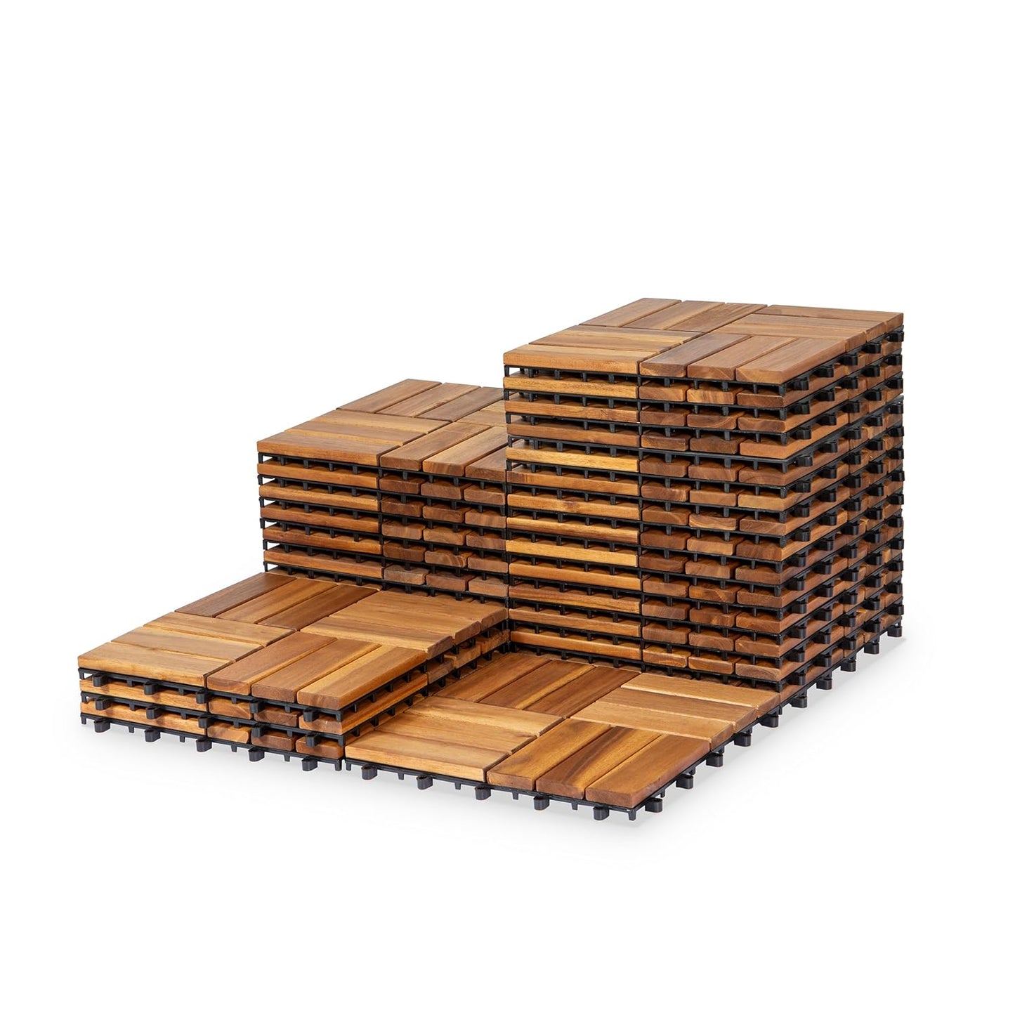 Acacia Wood Decking Tiles for Easy Interlocking Outdoor Flooring