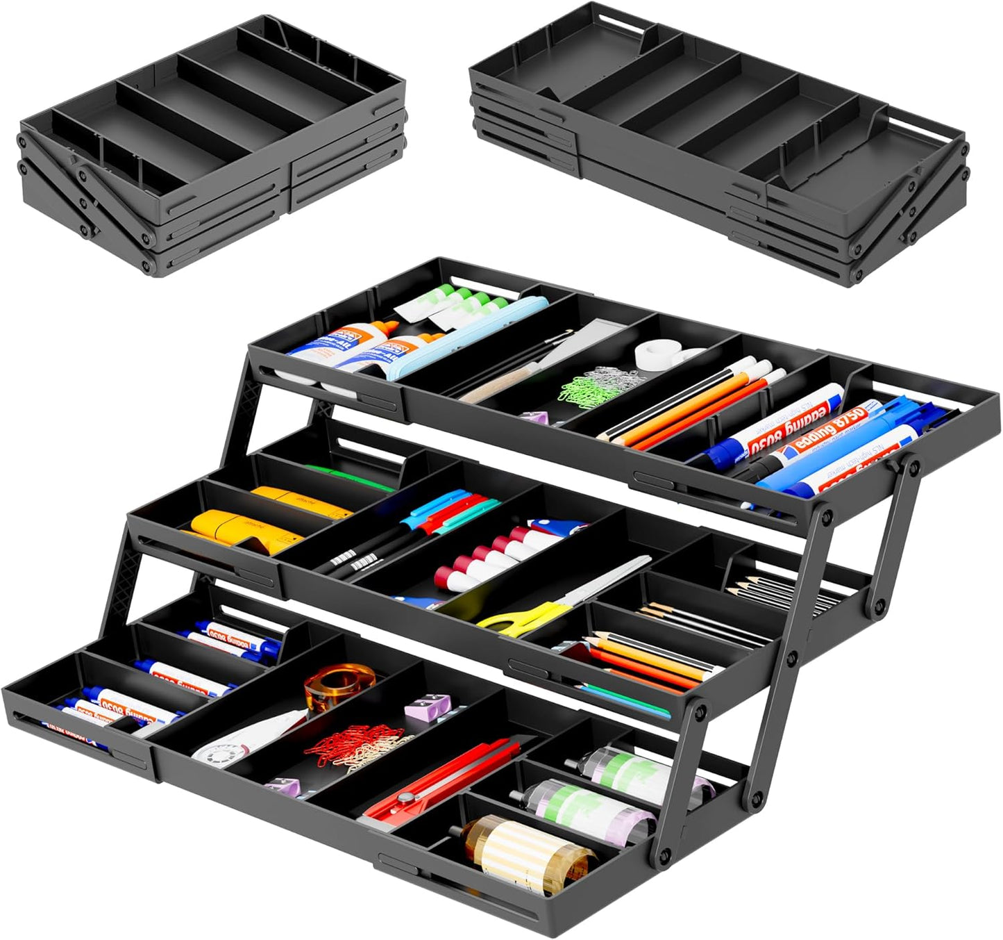 3 Tier Smart Drawer Organizer - Multi Level Storage Solution