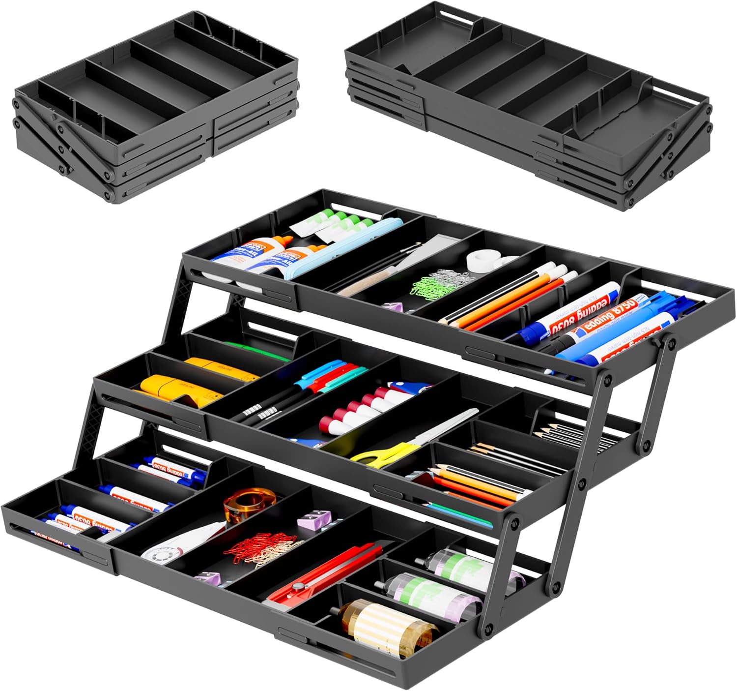 3 Tier Smart Drawer Organizer - Multi Level Storage Solution