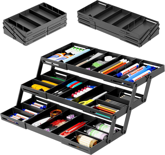 3 Tier Smart Drawer Organizer - Multi Level Storage Solution