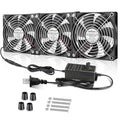 3X 120mm Computer Fan with AC Plug 110V-240V - Slim Window Exhaust Fan
