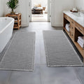 Waffle Bathroom Runner Rugs Set of 2 24 x 72 in - Ultra Absorbent Boho
