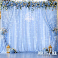 Baby Blue Chiffon Backdrop with Lights - Party Perfect! by PARTISKY