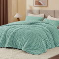 Fluffy King Size Comforter Set - Cozy Haze Blue Fleece Comforter