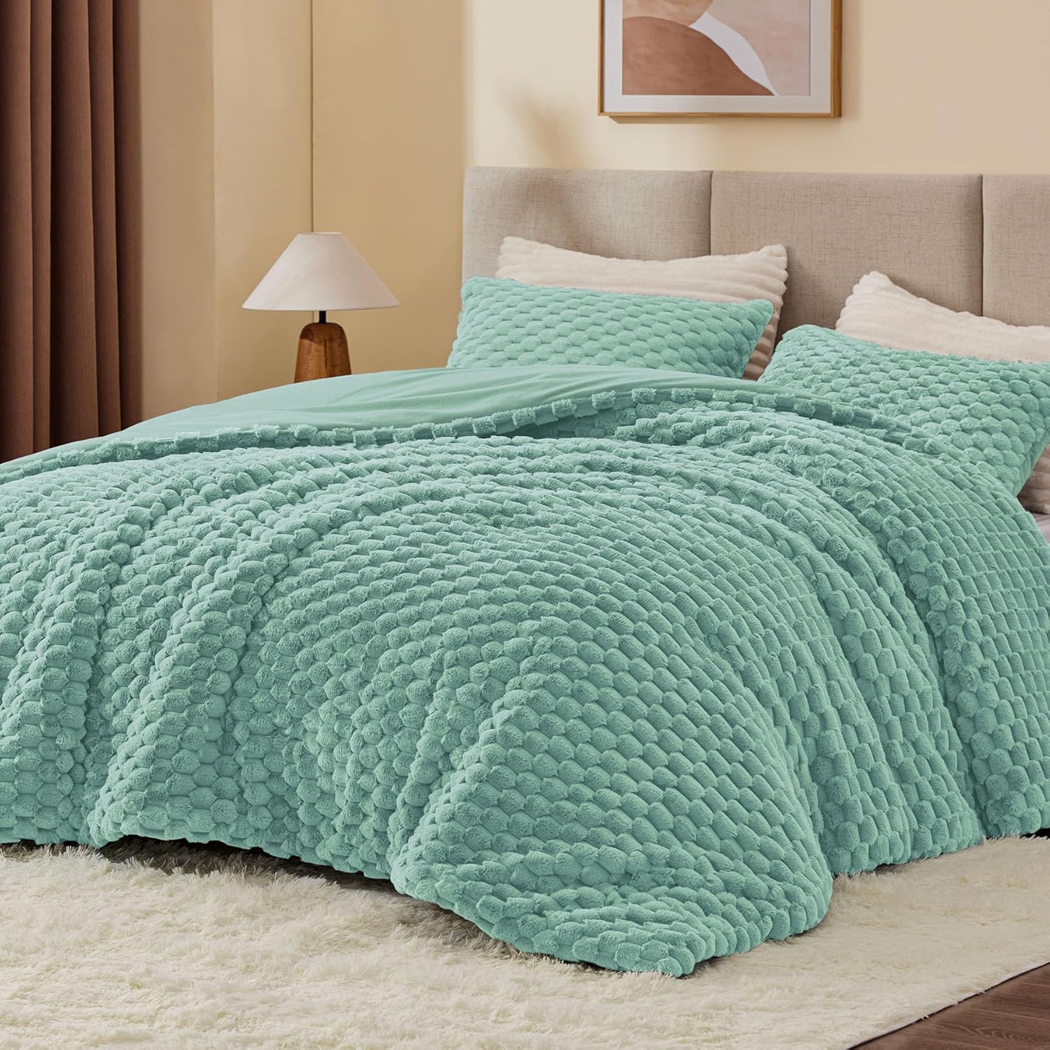 Fluffy King Size Comforter Set - Luxury Warm Bedding for Winter